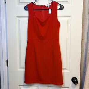 She + Sky Red Sleeveless Sheath Dress Back Zip Office Work Size M